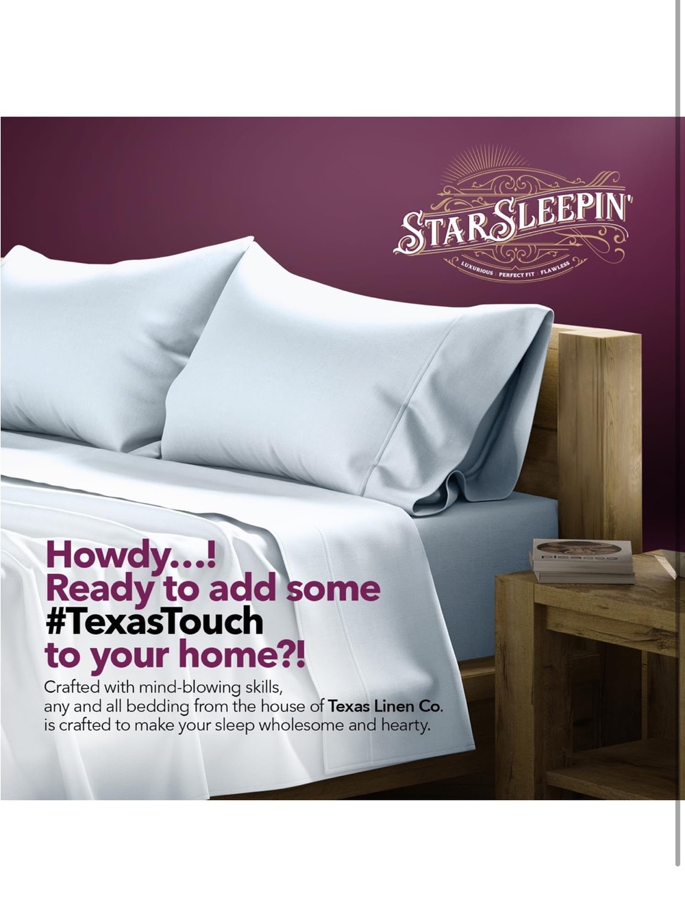 NEW TEXAS LINEN CO. 100% Egyptian Cotton Pillow Cases Standard/Queen Size Qty 2 - Picture 8 of 8